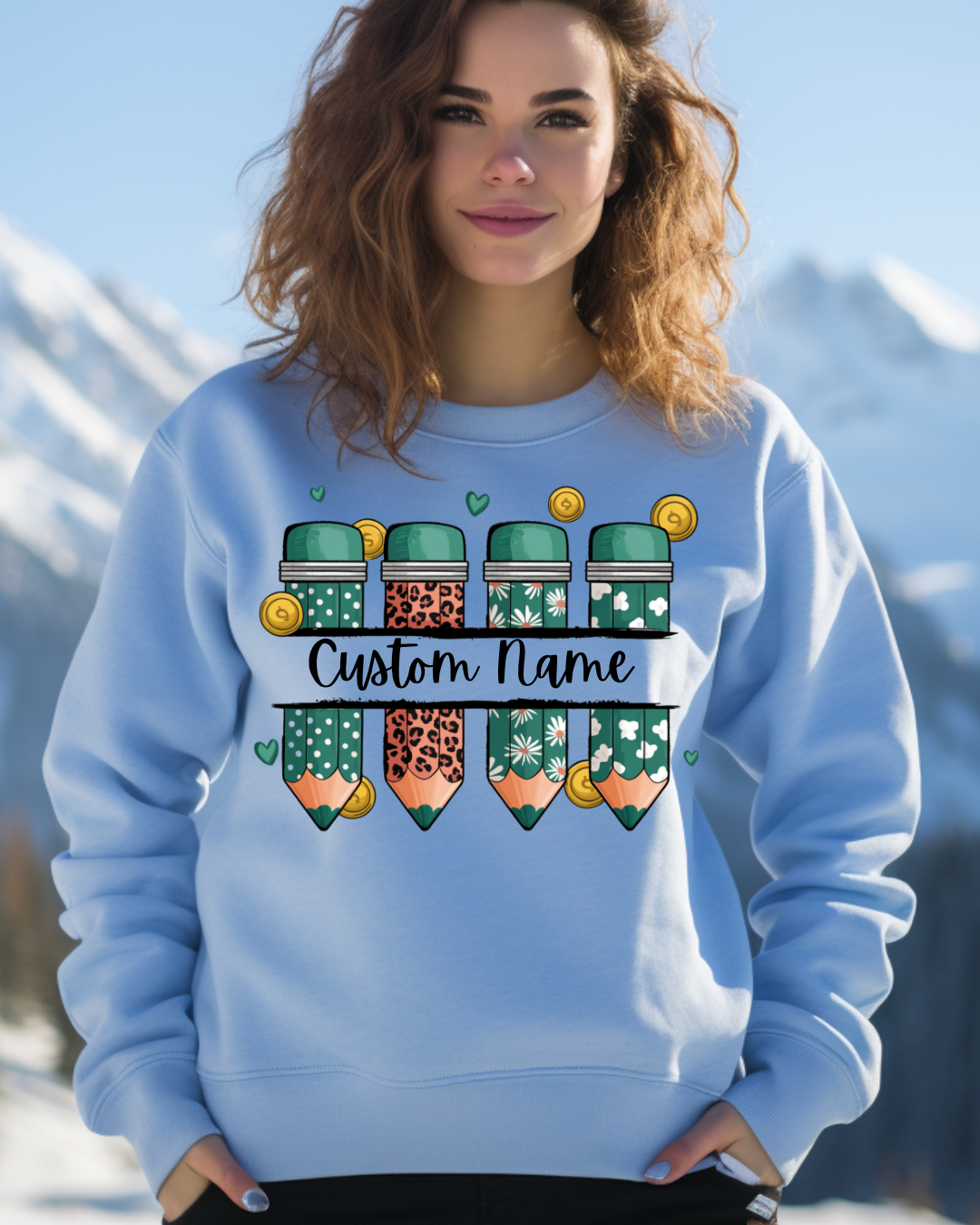 Custom Name Teacher Sweatshirt 🍀