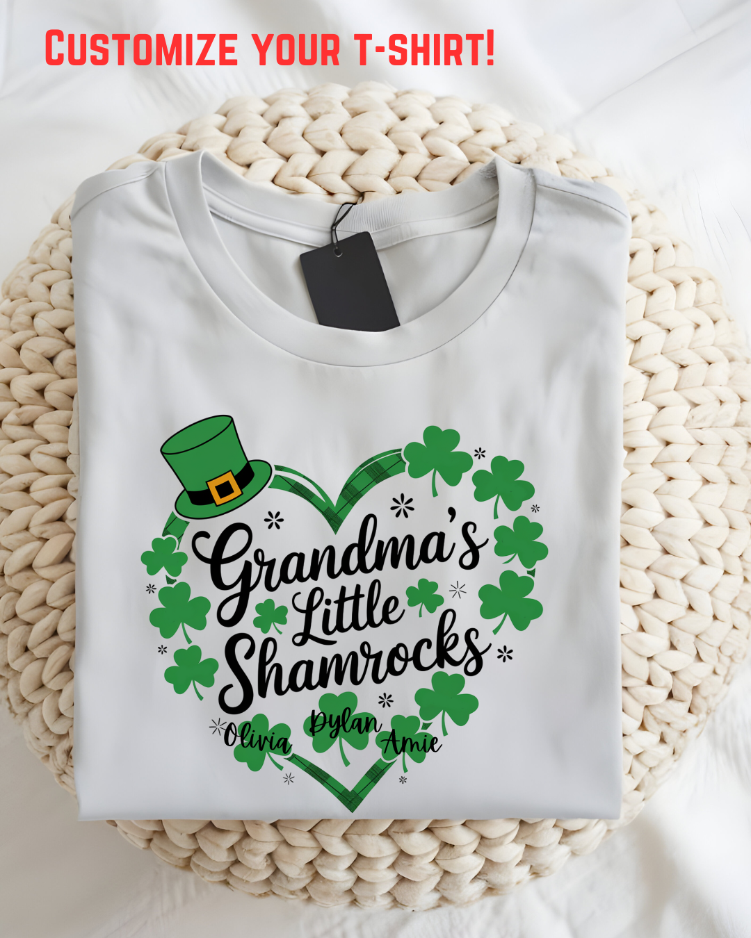 Personalized Grandma's Little Shamrocks T-shirt 🍀