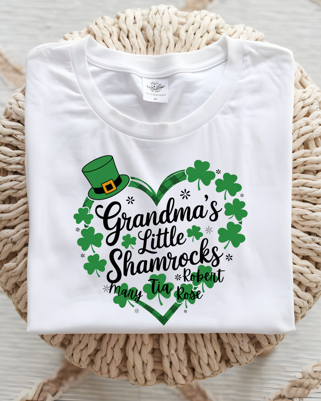 Personalized Grandma's Little Shamrocks T-shirt 🍀