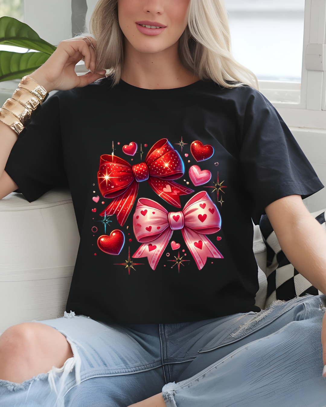 Red Bows & Hearts 🎀❤️ T-Shirt!