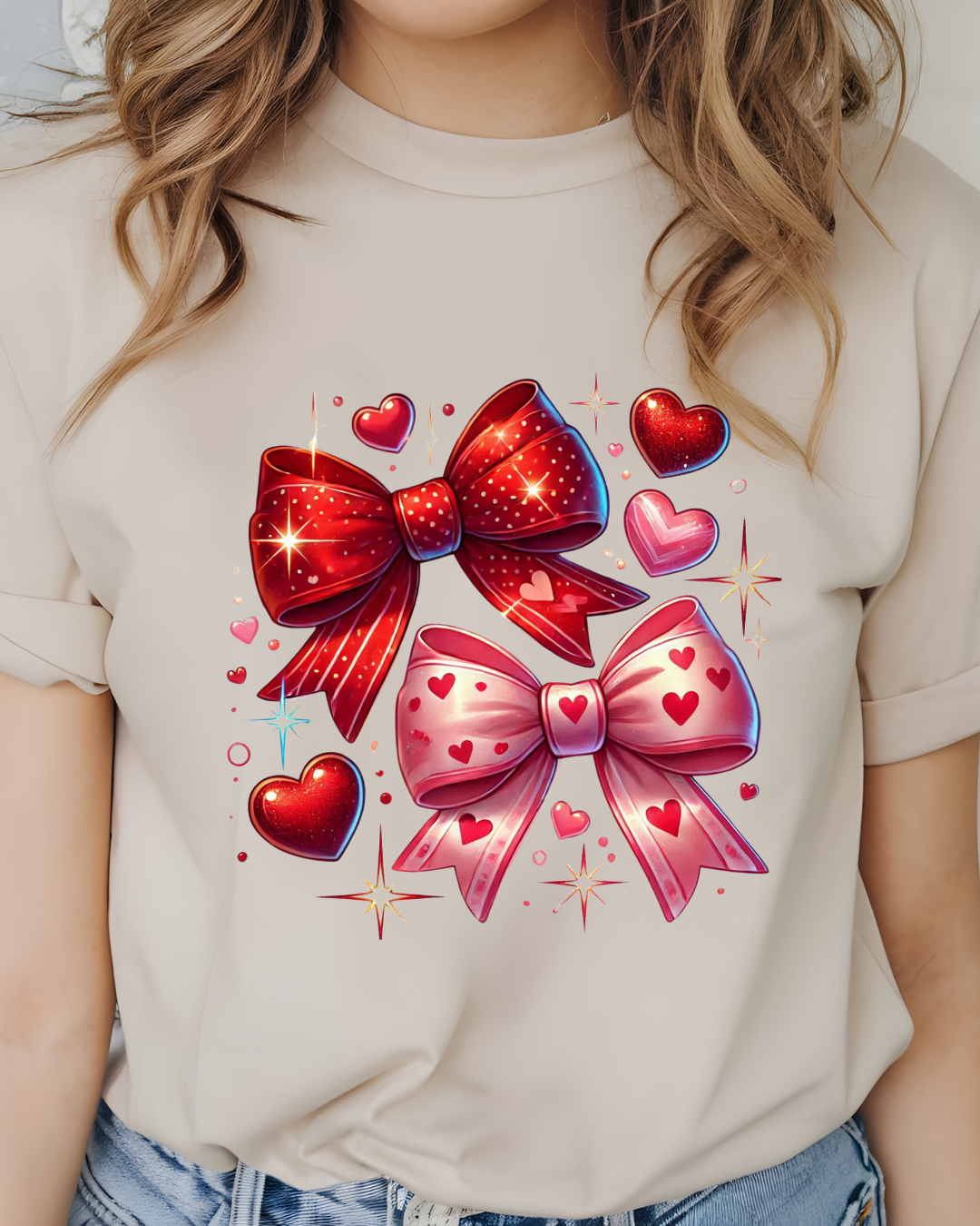 Red Bows & Hearts 🎀❤️ T-Shirt!