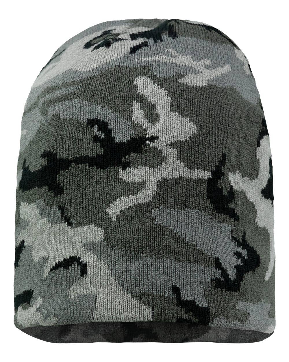 Unisex Camo Knit Beanie – Camouflage Lightweight Stretch Fit