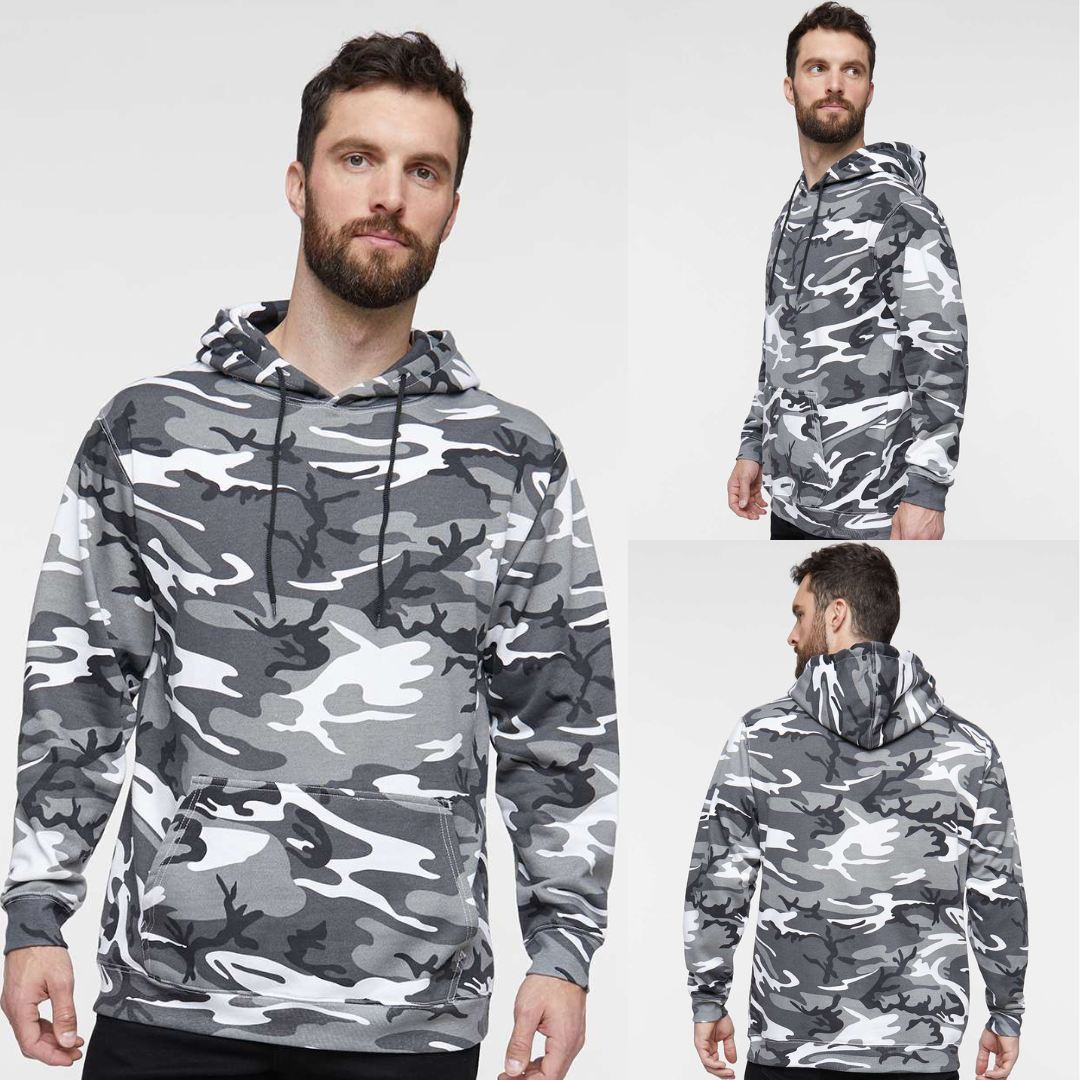 Unisex Camo Fleece Hoodie Sweatshirt β Soft Midweight
