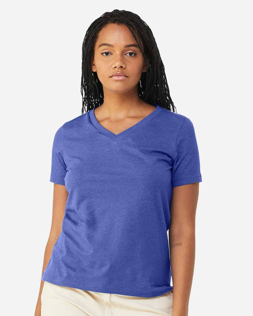Bella+Canvas Women’s Heather CVC V-Neck Tee