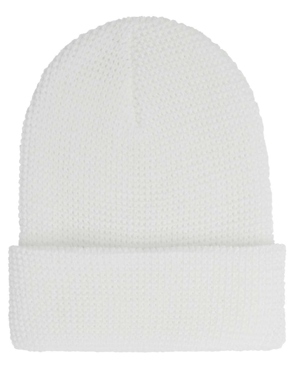 Unisex Waffle Cuffed Beanie – Classic Knit Winter Hat