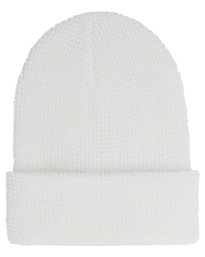 Unisex Waffle Cuffed Beanie – Classic Knit Winter Hat