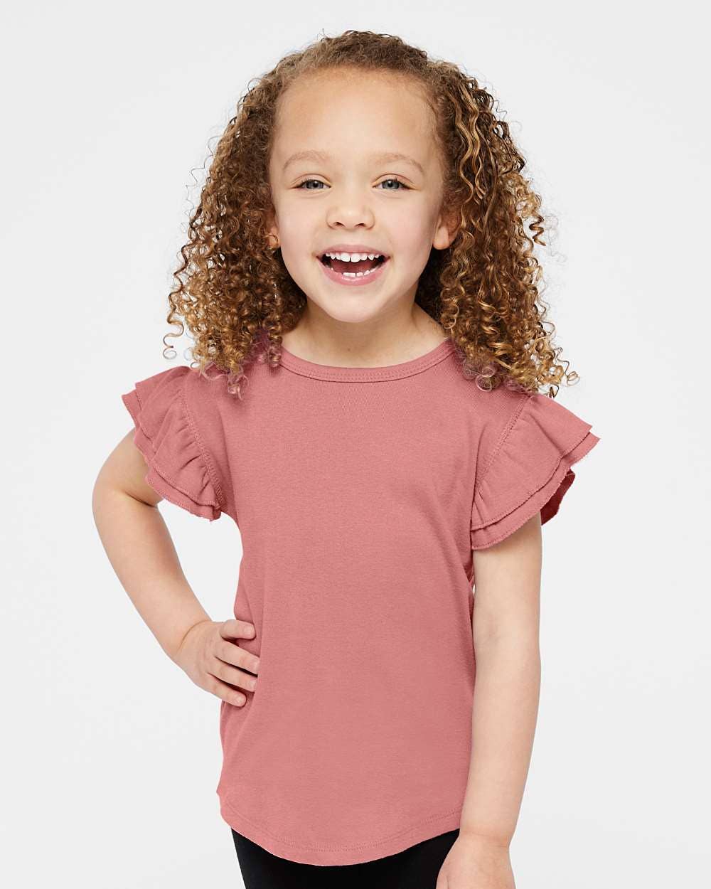 Toddler Cotton Flutter Sleeve Tee Lightweight Comfort
