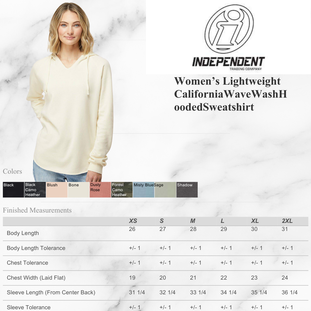 Women’s California Wave Wash Hoodie  Lightweight Relaxed Fit