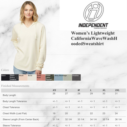 Women’s California Wave Wash Hoodie  Lightweight Relaxed Fit
