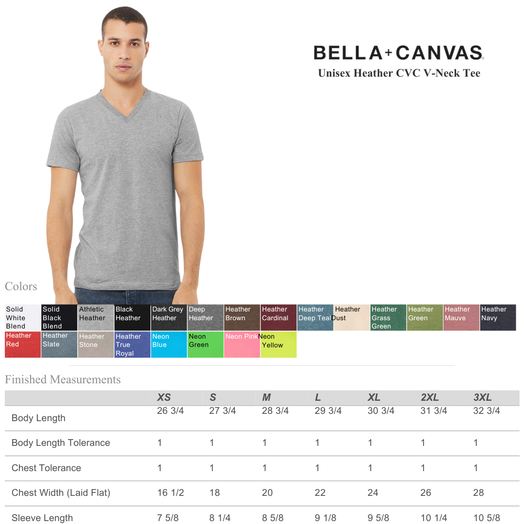 Bella Canvas Unisex V-Neck Heather T-Shirt