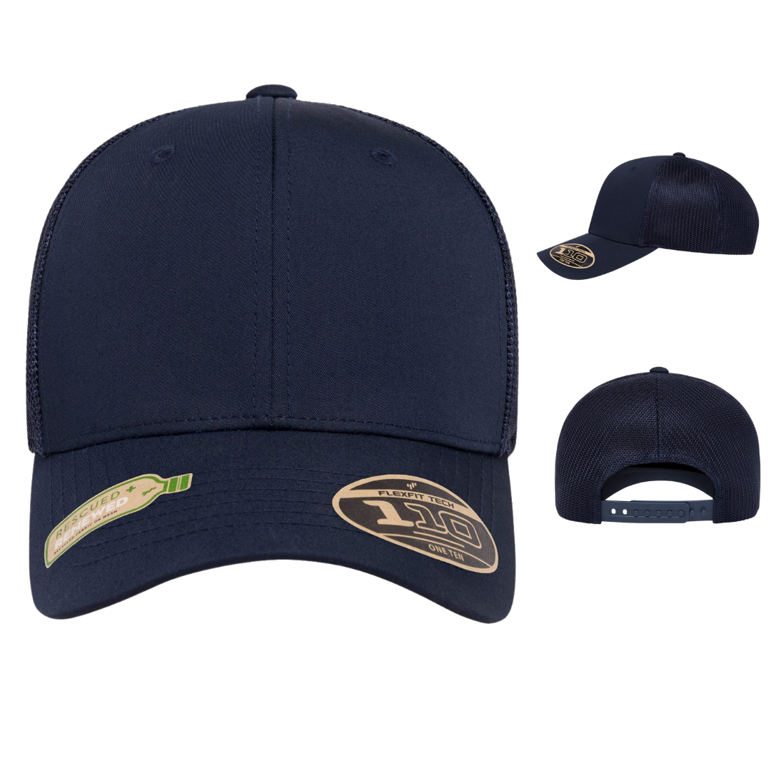 Flexfit 110R® Recycled Mesh Cap | Adjustable Snapback Hat