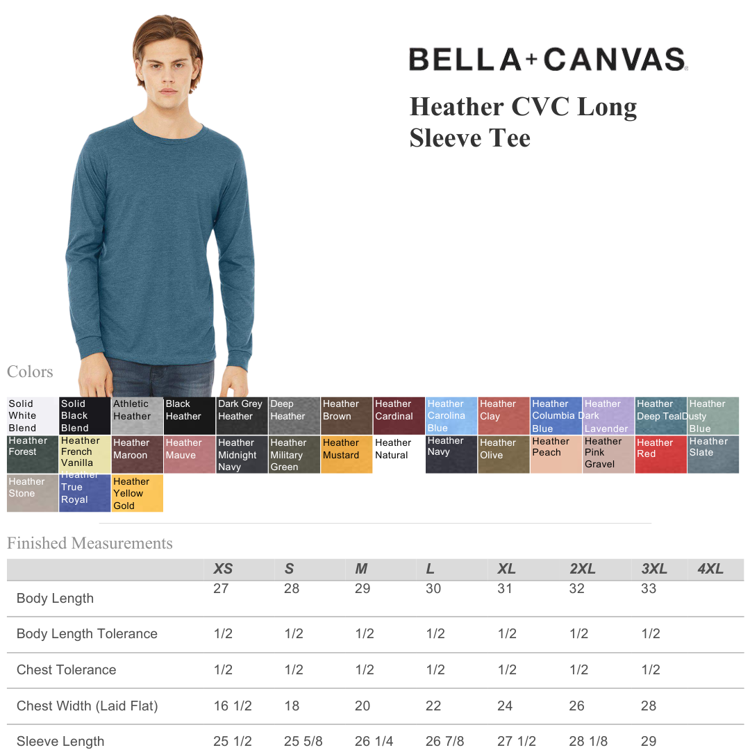 Bella Canvas Unisex Fit Heather LS Tee | Everyday Comfort