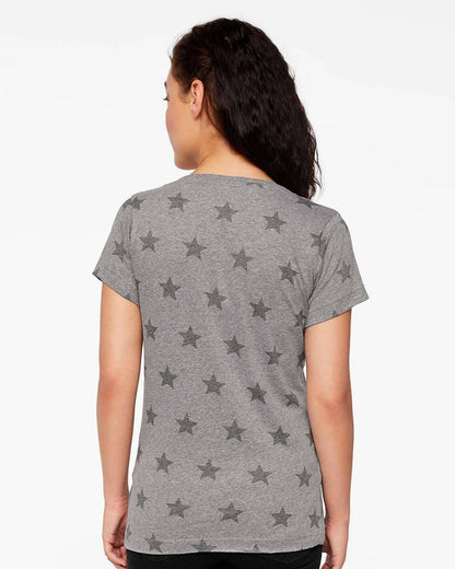 Women’s Semi Fitted Star Print Scoop Neck Tee | Lightweight
