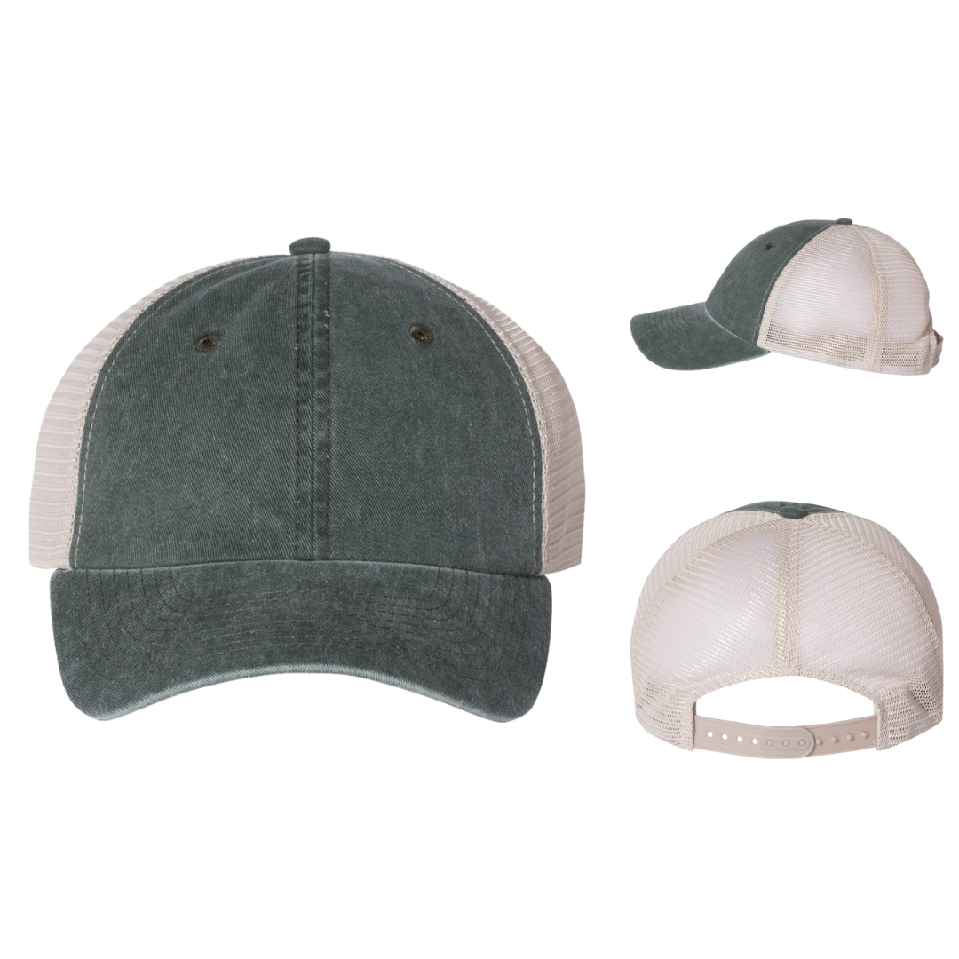 Vintage Style Pigment-Dyed Trucker Hat – Adjustable Fit