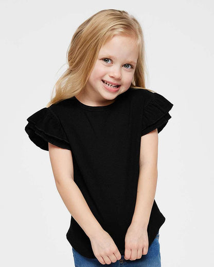 Toddler Cotton Flutter Sleeve Tee Lightweight Comfort