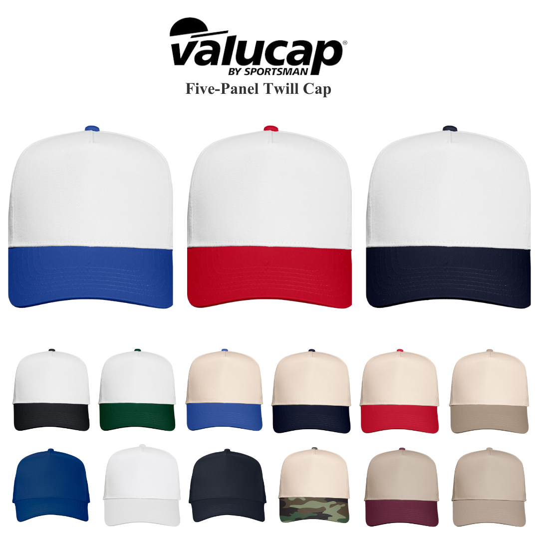 Valucap Adjustable Five-Panel Cap Clean & Comfortable Style