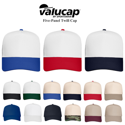 Valucap Adjustable Five-Panel Cap Clean & Comfortable Style