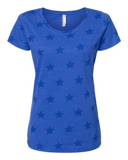 Women’s Semi Fitted Star Print Scoop Neck Tee | Lightweight
