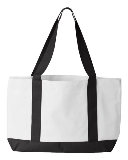 Classic Canvas-Feel Tote | Large Carry Bag with Exterior Poc