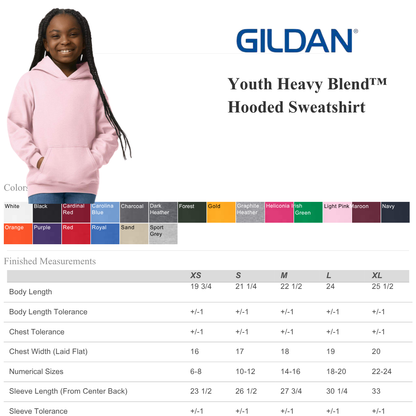 Gildan Youth Heavy Blend Hoodie – Classic Fleece Comfort