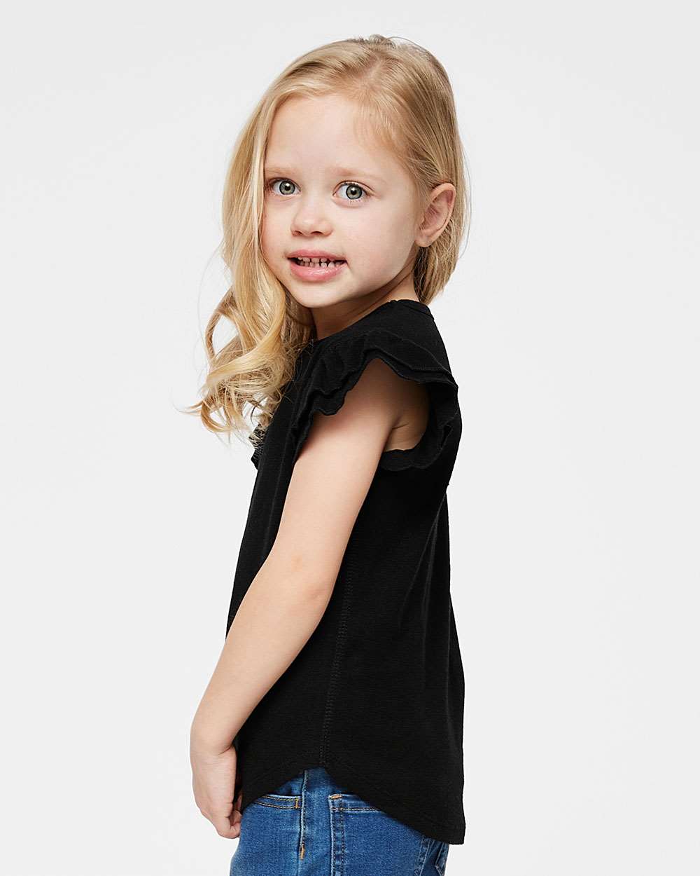 Toddler Cotton Flutter Sleeve Tee Lightweight Comfort