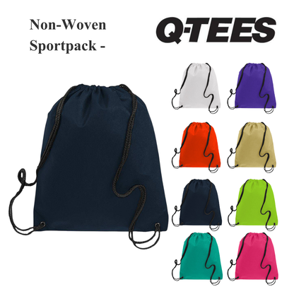 Q-Tees Non-Woven Drawstring Sportpack – Reusable Gym Bag
