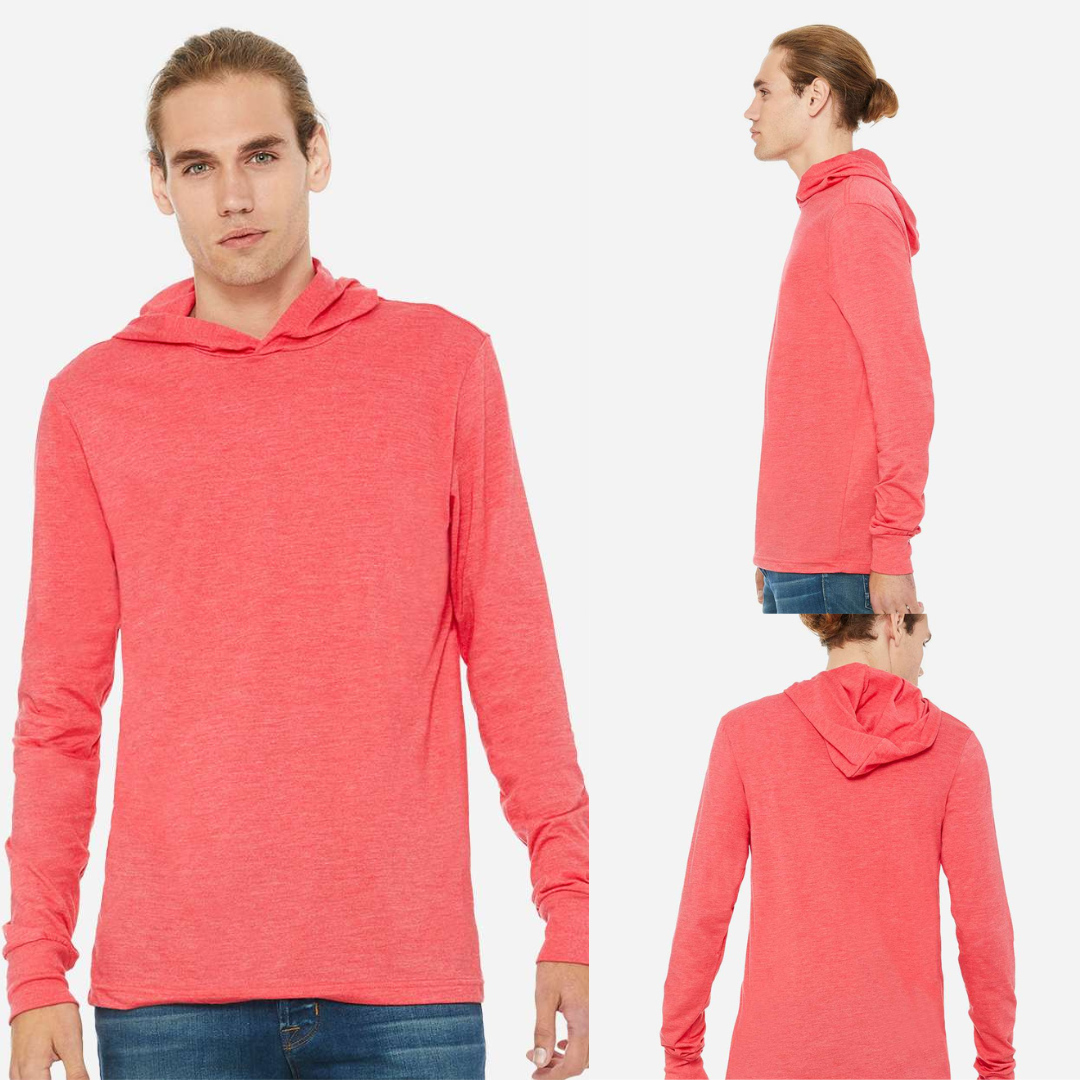 Unisex Jersey Hooded Long Sleeve Tee – Lightweight Comfort