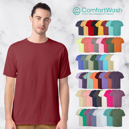 Hanes Comfort Wash Men’s Tee 100% Cotton | Dyed Vintage Feel