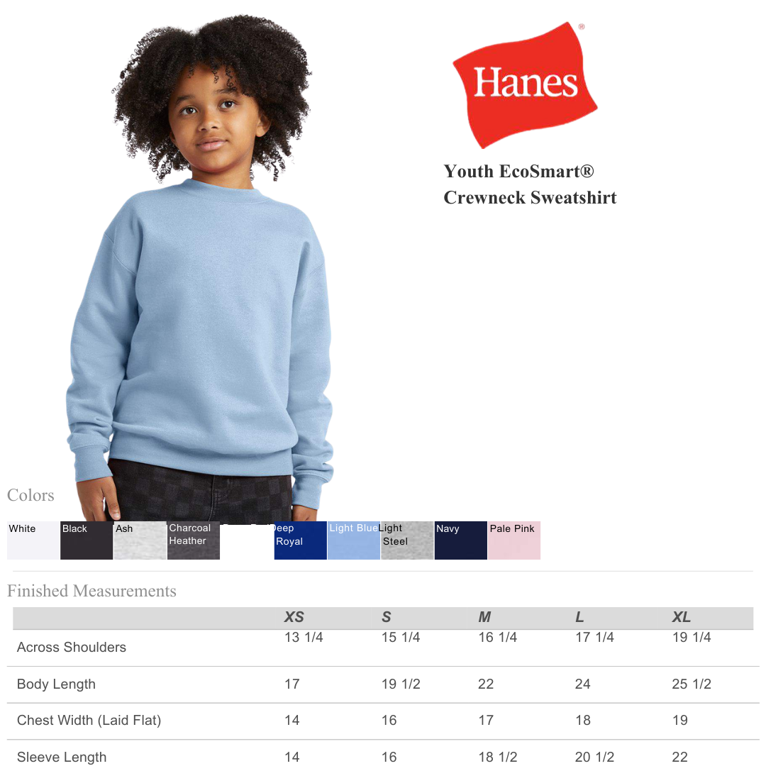 Youth Classic Crew Sweatshirt | Warm, Easy & Long-Lasting