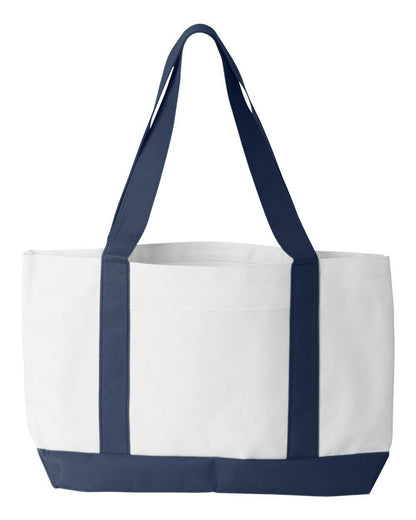 Classic Canvas-Feel Tote | Large Carry Bag with Exterior Poc