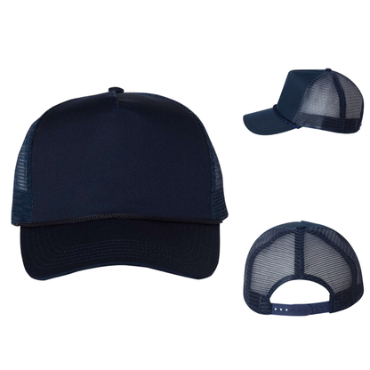 Structured Five-Panel Trucker Hat With Mesh Back Adjustable