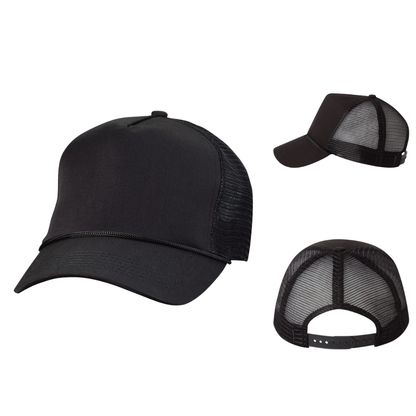 Structured Five-Panel Trucker Hat With Mesh Back Adjustable