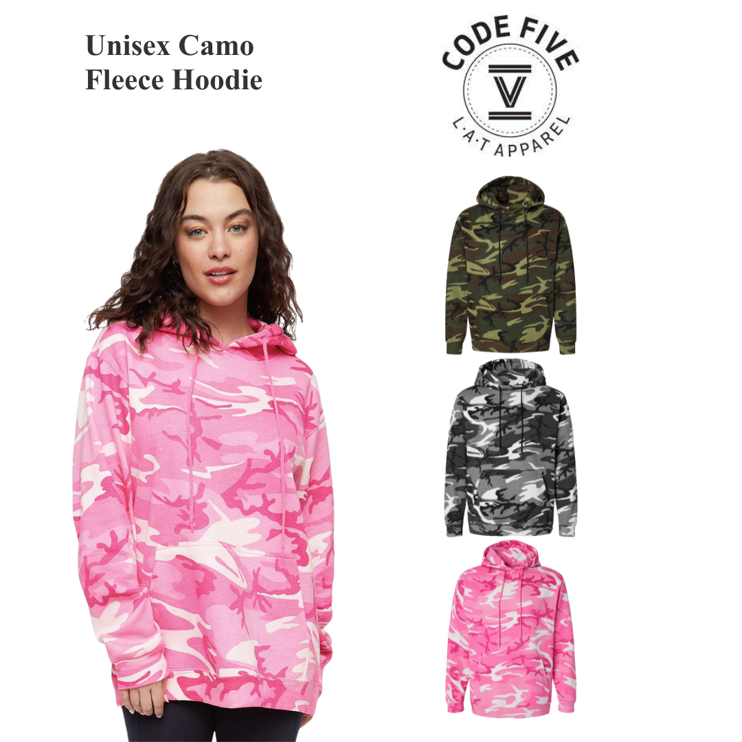 Unisex Camo Fleece Hoodie – Urban Woodland Pullover