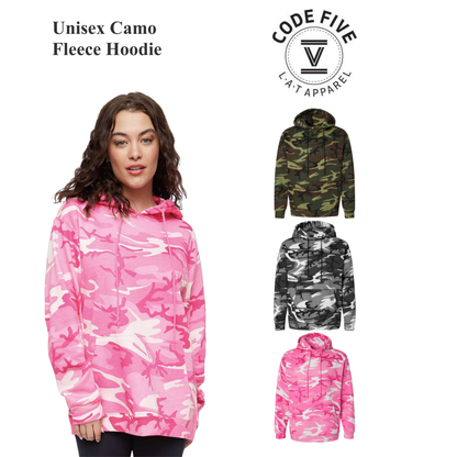 Unisex Camo Fleece Hoodie – Urban Woodland Pullover