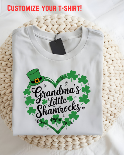 Personalized Grandma's Little Shamrocks T-shirt 🍀