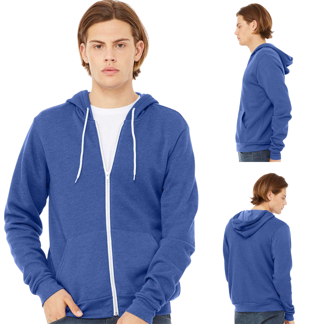 Unisex Sponge Fleece Full-Zip Hoodie | Comfort Soft Cotton