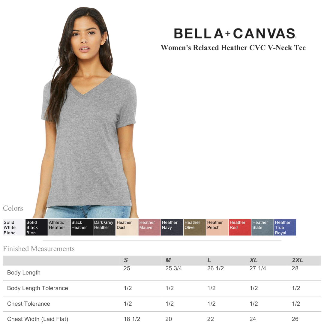 Bella+Canvas Women’s Heather CVC V-Neck Tee
