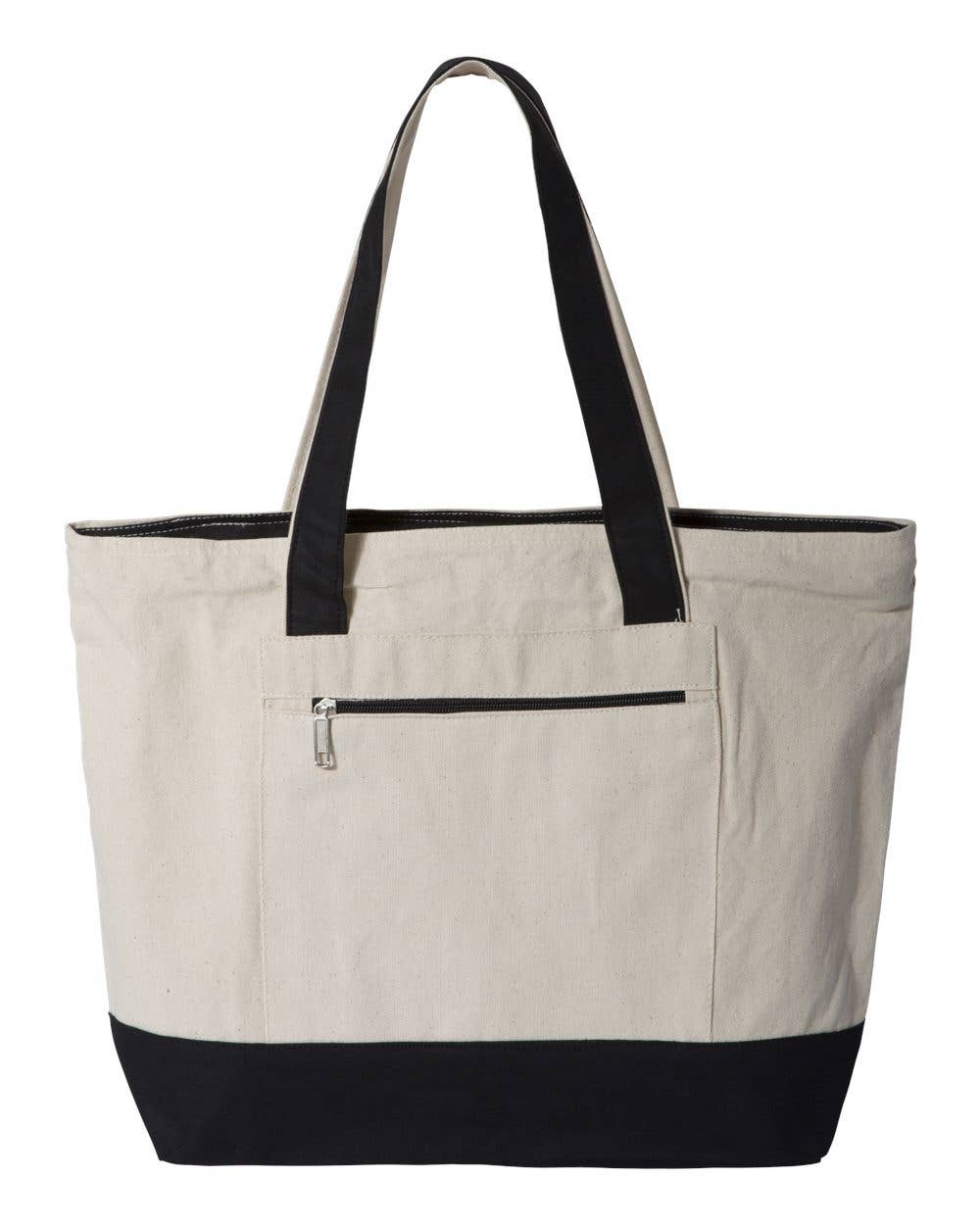 Large Zippered Canvas Tote Bag – Heavyweight Everyday Carry