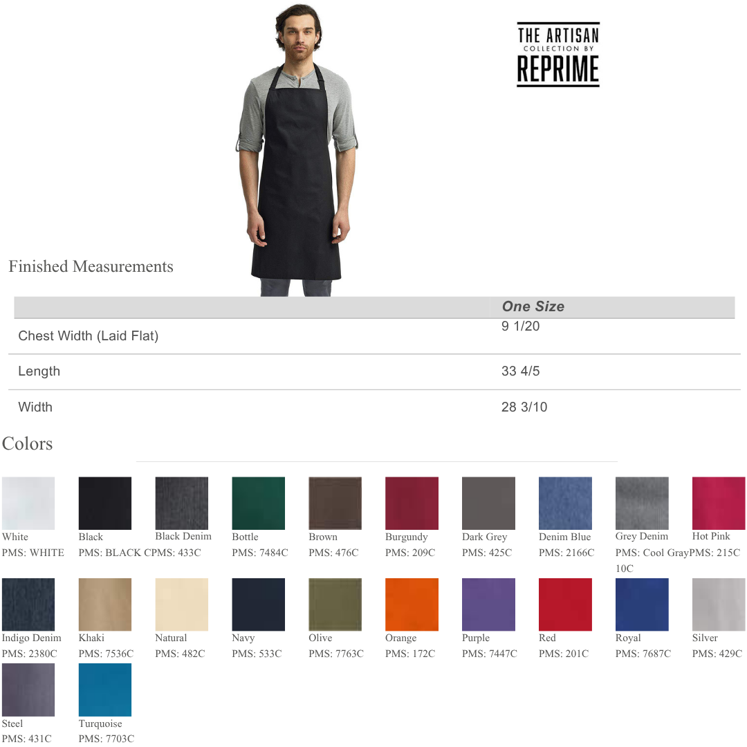 Recycled Cotton Blend Apron for Custom Logos & Uniforms