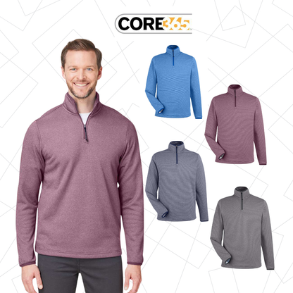 Men’s Heathered Stripe Quarter-Zip Pullover | Moisture-Wick