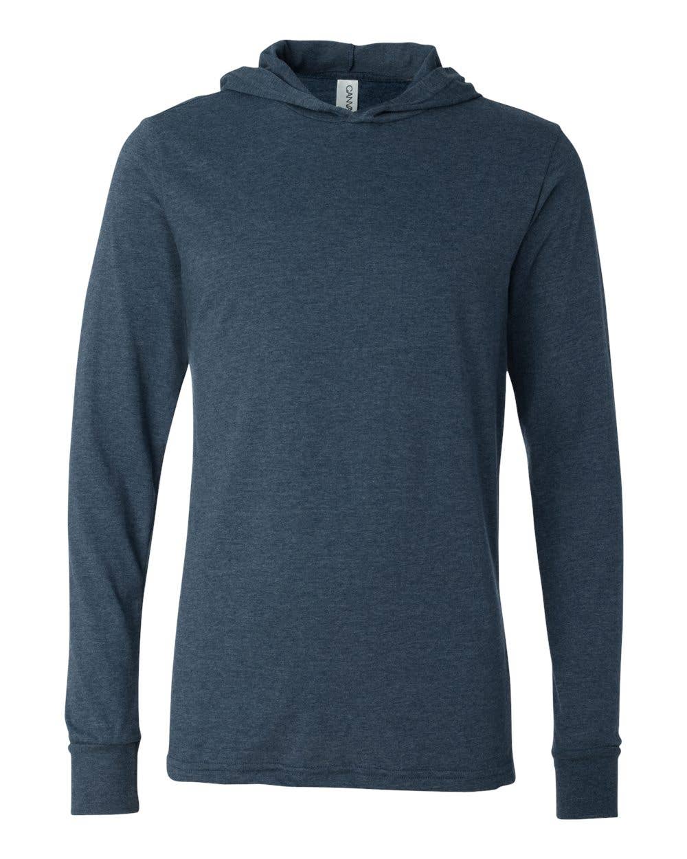 Unisex Jersey Hooded Long Sleeve Tee – Lightweight Comfort