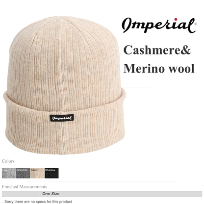 Luxury Cashmere & Merino Wool Cuffed Beanie Premium Rib Knit