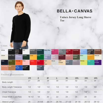 Unisex Soft Cotton Long Sleeve Tee | Bella + Canvas