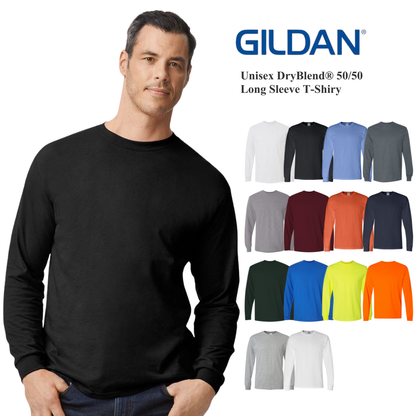 Gildan DryBlend Long Sleeve Tee Smooth Fit & High-Quality