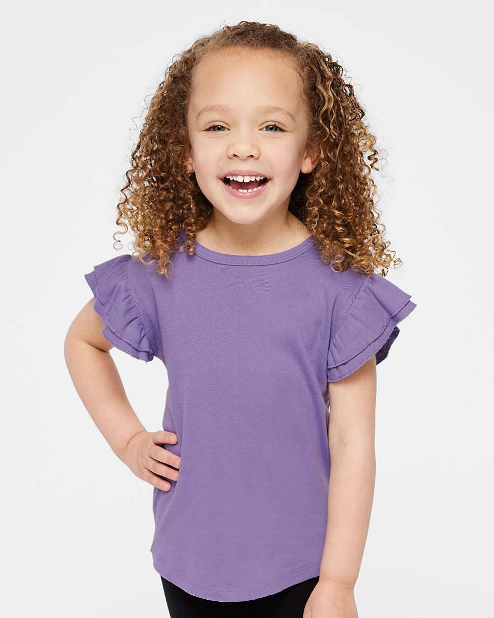 Toddler Cotton Flutter Sleeve Tee Lightweight Comfort