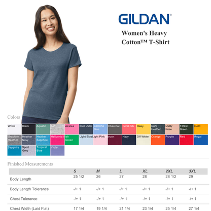 Women’s Heavy Cotton Tee | Gildan 5000L Soft Feel
