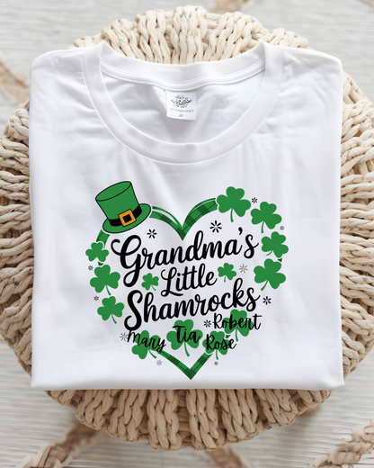 Personalized Grandma's Little Shamrocks T-shirt 🍀