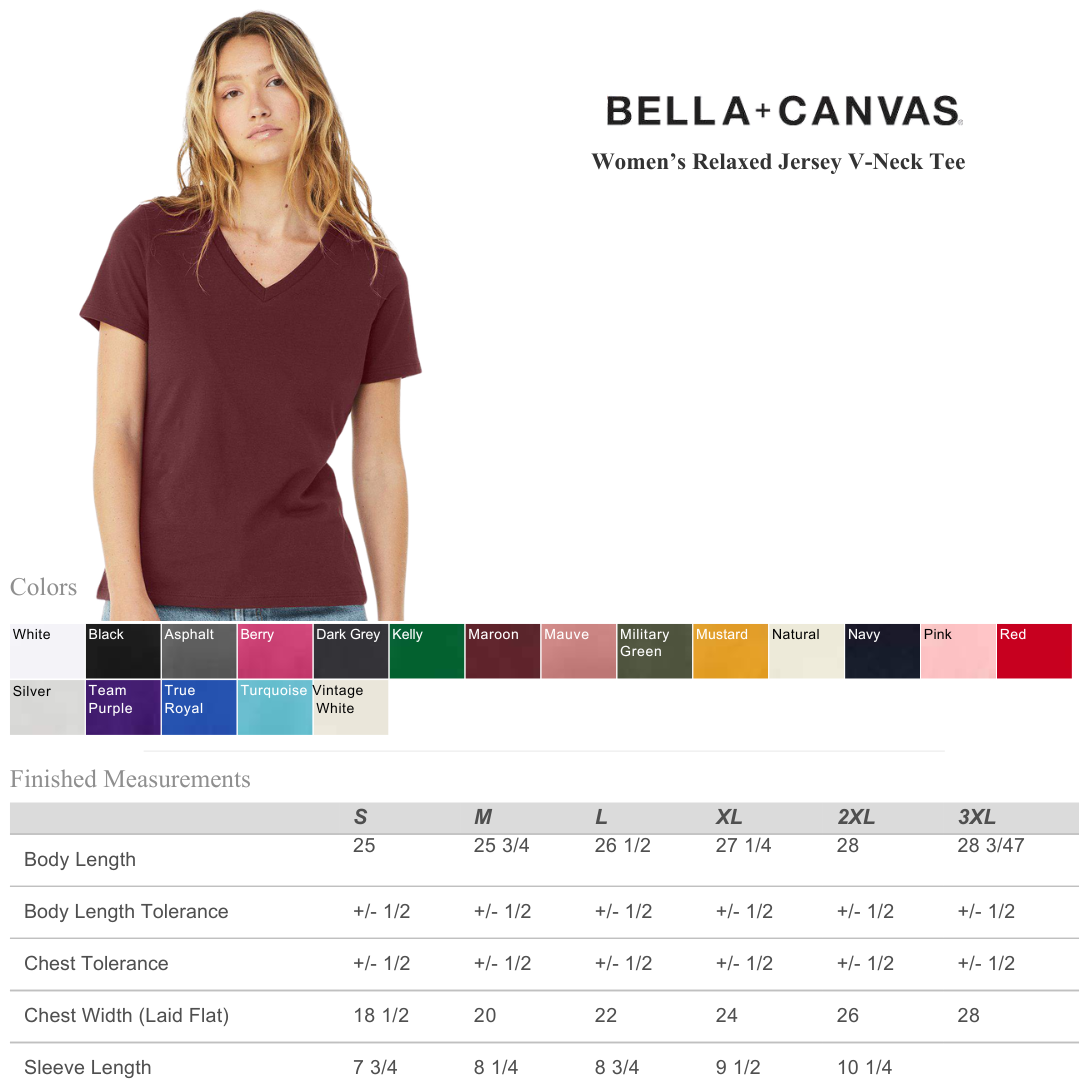 BELLA + CANVAS Women’s Relaxed V-Neck Tee – Lightweight Tee