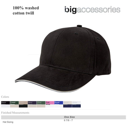 Brushed Twill Cotton Sandwich Cap – Adjustable Fit