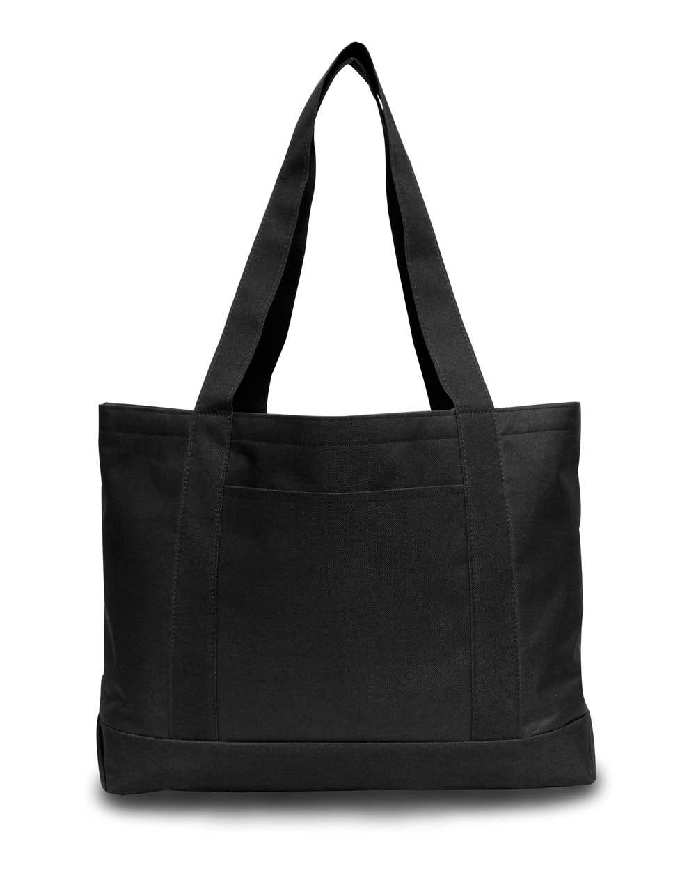 Classic Canvas-Feel Tote | Large Carry Bag with Exterior Poc